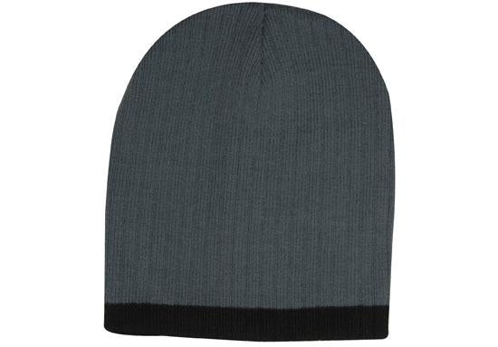Headwear Two Tone Cable Knit Beanie X12 Cap Headwear Professionals Charcoal/Black One Size 